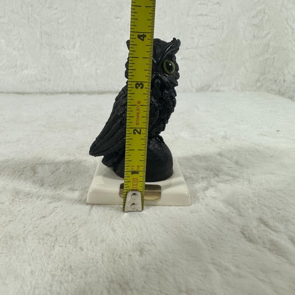 Vintage Black Owl on ceramic base crafted from Pennsylvania Coal Dust - Picture 8 of 10
